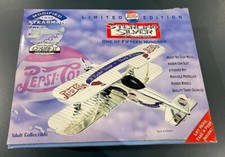 Pepsi-Cola Gearbox Stearman 1932 Sterling Silver Plated Plane Collectibile