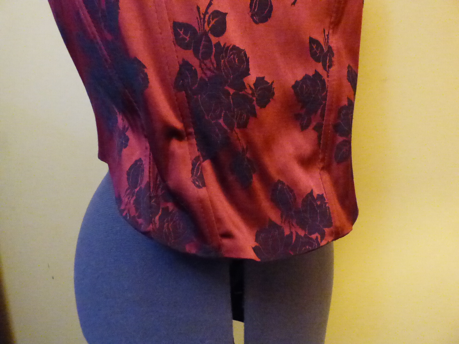 PATSY SEDDON PHASE EIGHT Red & Black Rose Bodice … - image 14