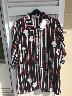 👚 Chemise Femme Taille 54/56 Marque Si Belle Et Noir Rouge