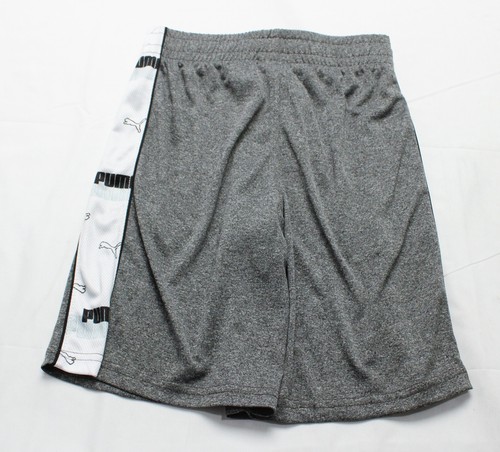 PUMA Boy's Logo Lab Interlock Mesh Shorts LV5 Charcoal Heather Small (8) - Picture 6 of 7