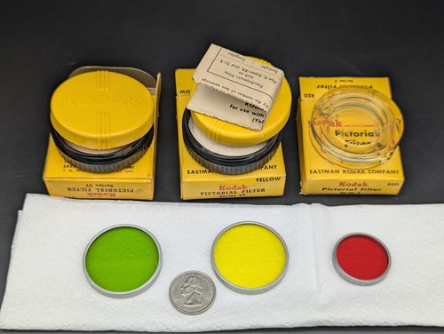 3 Kodak Drop In Pictorial Filters Series VI Red/Green/Yellow Vintage - Picture 6 of 7