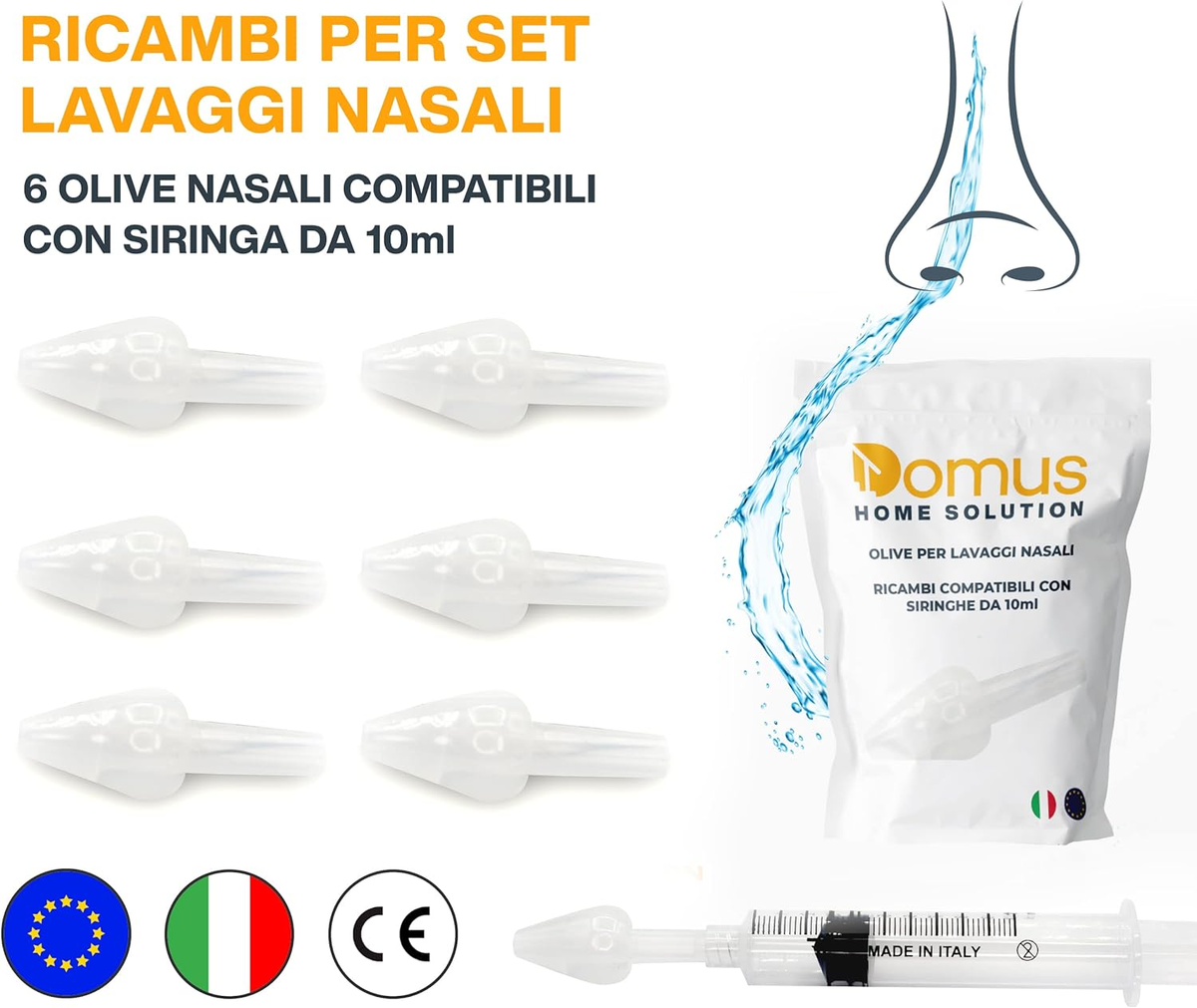 Olive Nasali In Silicone Per Lavaggi Neonato - 6 Pezzi, Morbide, Riutilizzabili, Senza BPA - Foto 10