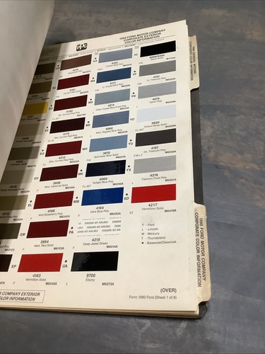 Carta de colores corporativa de virutas de pintura 1990 PPG FORD GM Chrysler - Imagen 4 de 5