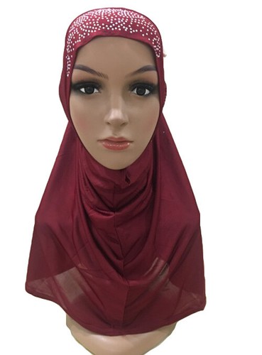 Muslim Women AI Amira Scarf Hijab Ice Beads Headscarf Wrap Prayer Islamic - Bild 15 von 39
