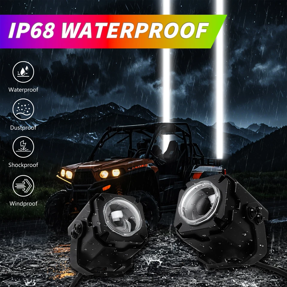 For John Deere Gator HPX 625I 825I 860I 855D XUV Pair Laser Whip Light Whipless - Image 4 of 4