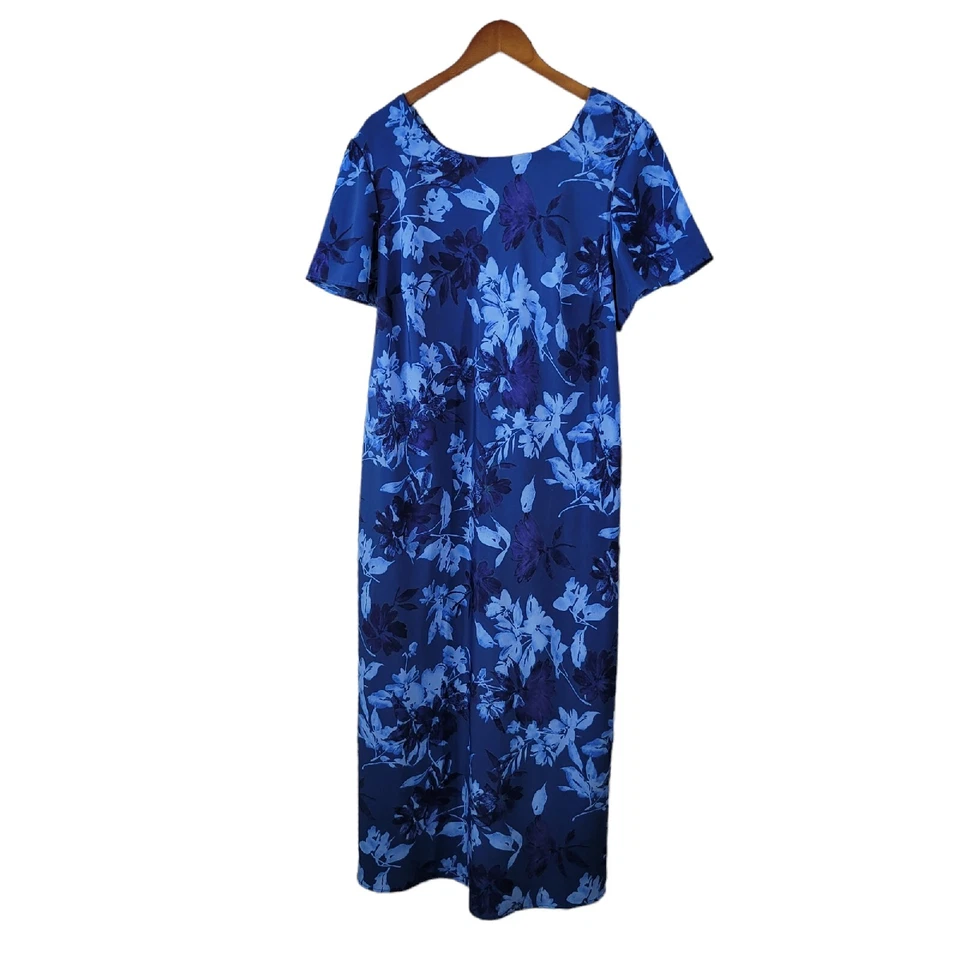 Vintage 90s Slip Dress Plus size 20/22W Cottagecore alt maxi long Floral Lace Up - Image 2 of 4