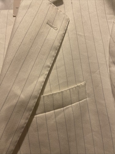 banana republic suit men 46r And Pants 38r White With Gray Stripe NWT $ 600.00 - Picture 3 of 11
