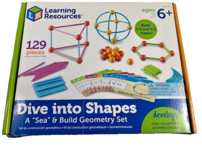 Learning Resources Dive Into Shapes A ''Sea'' & Build Geometry Set, 129 Pieces