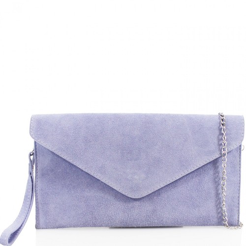 Ladies Women Real Suede Leather Envelope Chain Clutch Party Prom Evening Bag - Picture 29 of 40