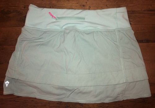 Ivivva Lululemon Set The Pace Mint Green Built In Shorts Skort Skirt Girls Sz 14 - Picture 4 of 5