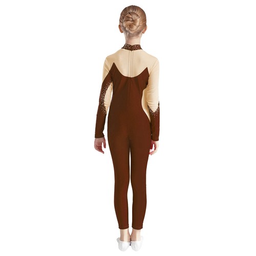 Kids Girls Bodysuit Long Sleeve Rompers Performance Jumpsuit Rhinestones Sports - Picture 54 of 61