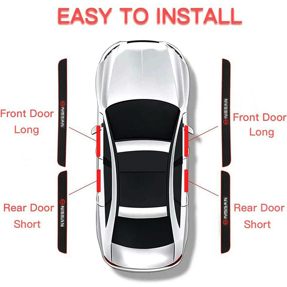 Protector de peldaños de cubierta de umbral de goma para puerta de coche llantas rojas X4 para Ford F1-50 Foto 3 de 4