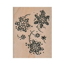 NEW Snow Flurries RUBBER STAMP, Snowflake Stamp, Christmas Stamp, Winter Stamp