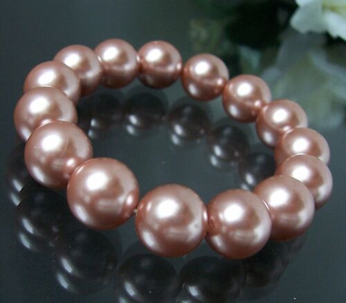 Perlenkette Perlen Armband Ohrringe Muschelkernperlen Schmuck Set Hochzeit VS7# - Bild 65 von 99