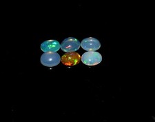 6Pcs 6x8MM Natural Ethiopian Opal Wello Fire Opal Lose Gemstone Cabochon S3177