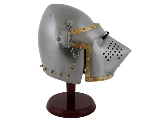 Elmetto bacino faccia di maiale per sca medievale, rievocazione - armatura medievale calibro 12 - Foto 2 di 5