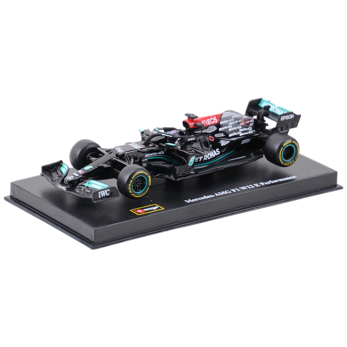 Bburago Mercedes-AMG W12 Modellauto 1:43 | #44 Lewis Hamilton, Schwarz