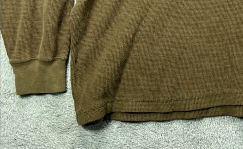 OCI 1982 OLD COLLEGE INN Mens Green Pullover Long Sleeve Crew Shirt Large Waffle - Picture 3 of 10