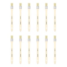 Lot of 12 Paint Brush Set Pure Hog Extra Long Handle Thick Bristles 1" Wide