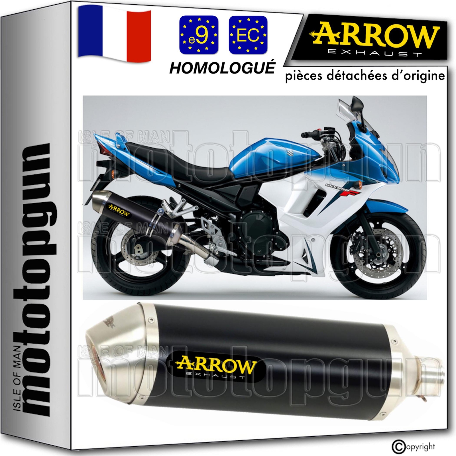 Echappement Arrow Race-Tech aluminium noir premium pour Suzuki GSX 650 F 2015