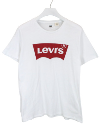 Levi's T-Shirt Herren XL Kurzärmelig Rundhals Logo Trikot Weiß