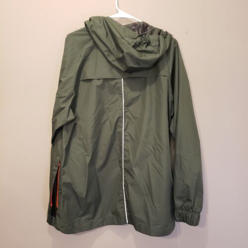 Hunter x Target Rain Jacket Mens Green Hood Taped Seams Storage Pouch Pullover - Picture 2 of 6