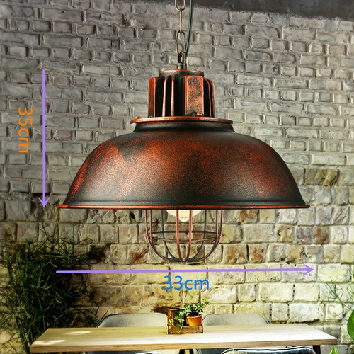 33 cm Retro Hängelampe Pendelleuchte Eisenlampenschirm Deckenlampen Hanging Lamp - Bild 1 von 12