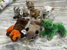 Lot Of Winter Animals TY Beanie Babies Reindeer Bears Moose