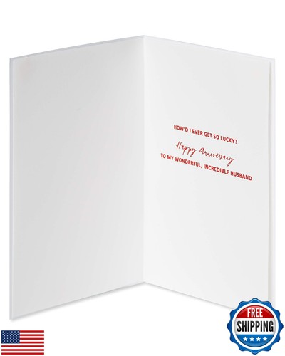 Tarjeta de aniversario de papiro para esposo (tan suerte) - Imagen 2 de 5