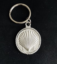 Fine Pewter Silver Sea Shell Ocean Beach Keychain D