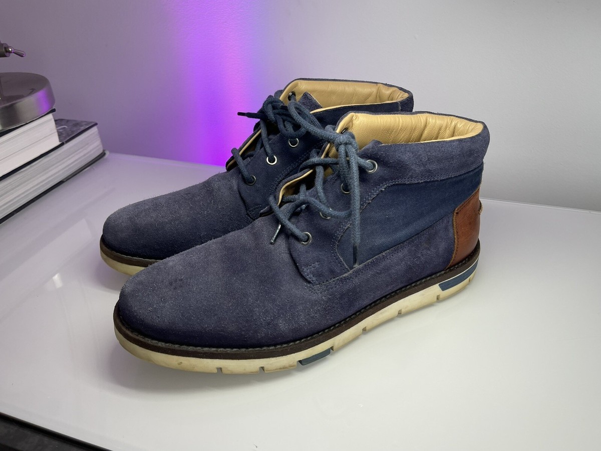 Men's Prestige England Blue Suede Lace Boot Ankle Shoes EU 45 UK