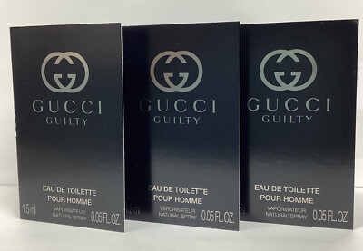 Gucci Guilty Sample LOT OF 3 Eau De Toilette 0.05oz As Pictured 