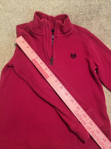Chaps Boys 4T Red Long Sleeve Rib Knit 1/4 Zip Front Pullover - Picture 10 of 10