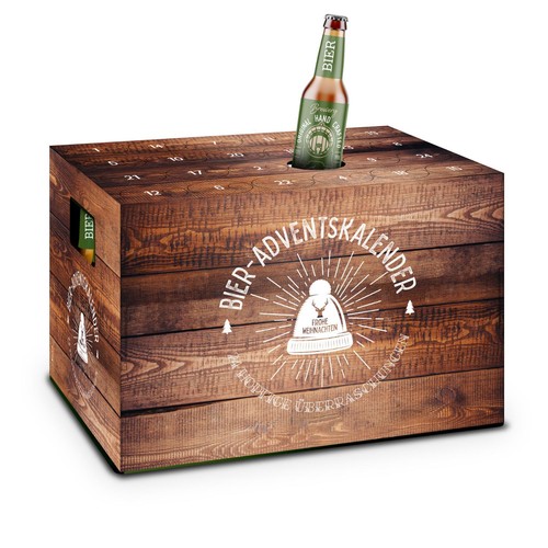 itenga Adventskalender für Bier Kasten Flaschen Kiste Stülper Motiv Holzkiste - Bild 2 von 6