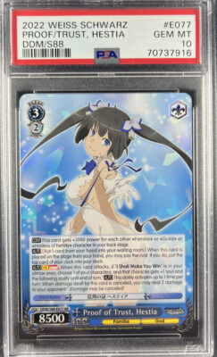 PSA 10 Proof Of Trust, Hestia #E077 DDM/S88 Weiss Schwarz English