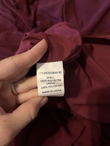 Melloday Mock Neck Ruffle Maxi Dress Sleeveless Burgundy XS - Picture 7 of 7