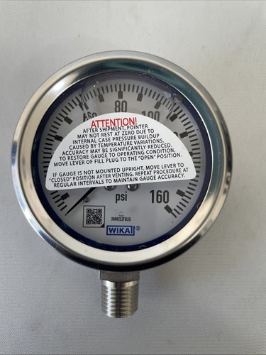 NEW WIKA 9833565 PRESSURE GAUGE 2.5" 160PSI 1/4" NPT - Picture 1 of 5