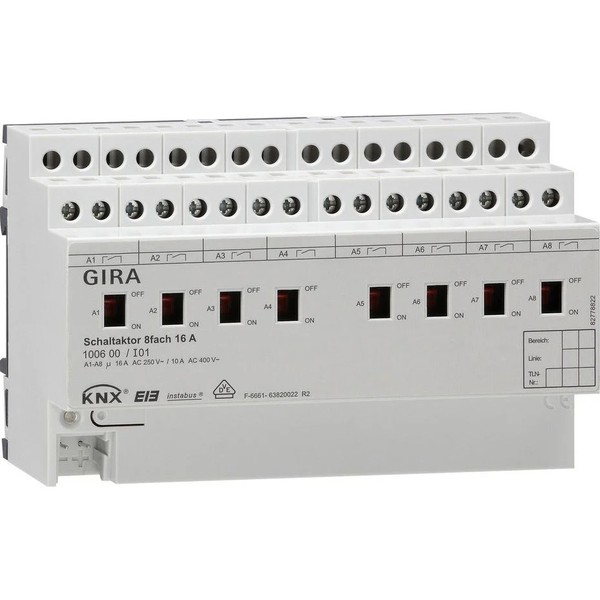 Gira - Bussystem-Schaltaktor Schaltaktor 8Fach 100600 16A Reg-image