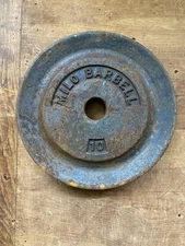 VTG Cast Iron MILO BARBELL 10 LB pound Weight Plate