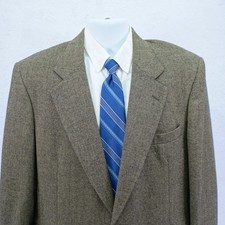Jos A Bank Kent Tweed Wool Black Tan Green Check 2 Button 1 Vent Sport Coat 44R