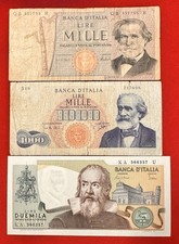 Numismatica Lotto 3 Banconote Originali Repubblica Italiana 1000 e 2000 LIRE