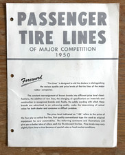 Vintage Rare 1950 Dealers Passenger Tire Lines Of Major Competition Booklet Aid