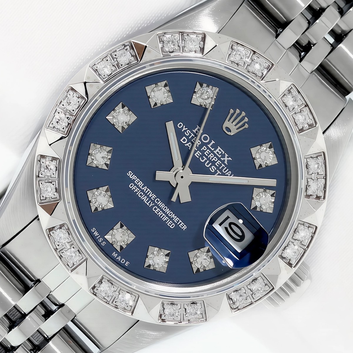 ROLEX LADIES DATEJUST WATCH STAINLESS STEEL BLUE DIAMOND DIAL ROLEX LADIES DATEJUST WATCH STAINLESS STEEL BLUE DIAMOND DIAL