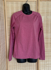 Figs Salta Seamless Threads Heather Pink Underscrub Long Sleeve Top Sz L