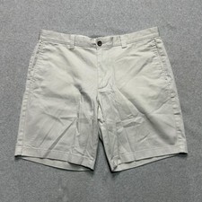 J. Crew 9" Flex Chino Shorts Mens 34 Beige Stretch Flat Front