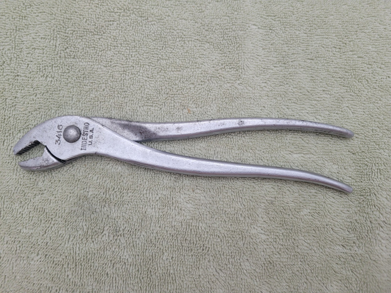 Vintage 1960's Indestro Battery Terminal Pliers #3416 USA 8"