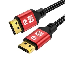DP 6ft DisplayPort 2.1 Cable High Speed 16K for Laptop TV Gaming Monitor