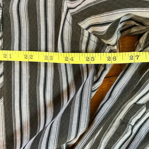 Vintage Wrangler Black & Gray Striped Pearl Snap Western Wear Long Sleeve Sz XL - Picture 2 of 8