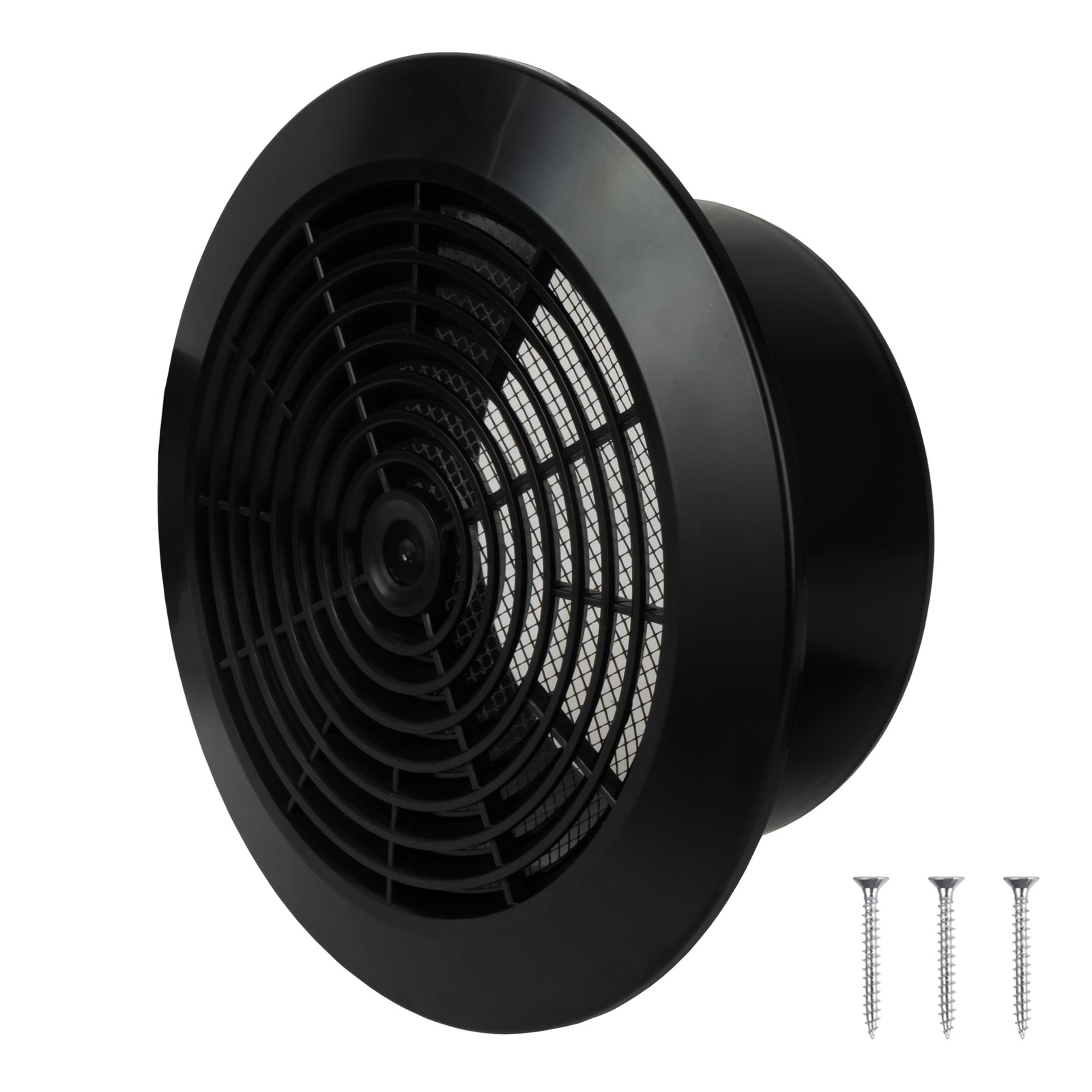 Repa Market 6 Inch / 150 mm Black Plastic Round Air Vent Cover 150 mm,