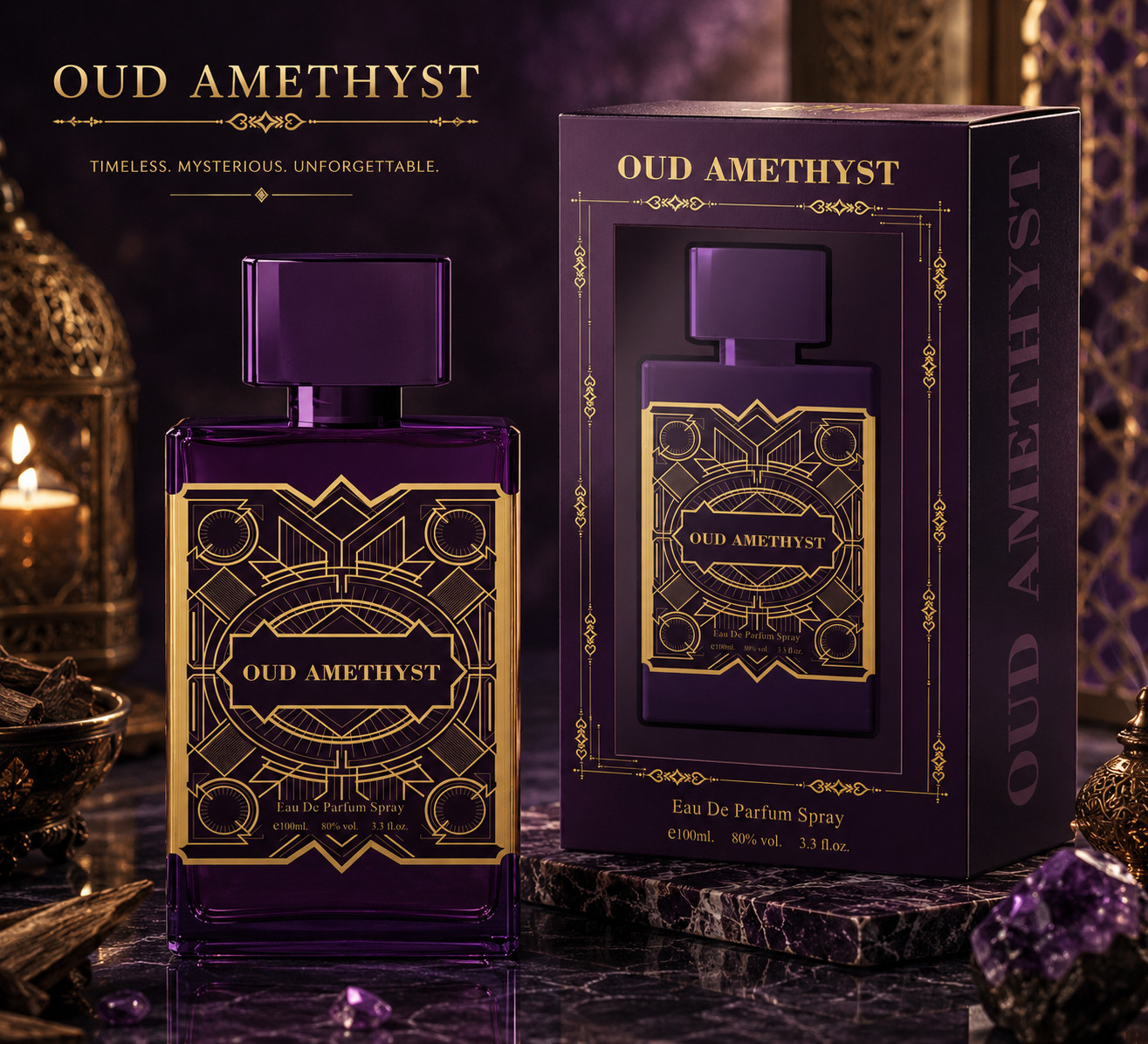OUD AMETHYST - UNISEX Eau de Parfum by SAFFRON Spray 100ml